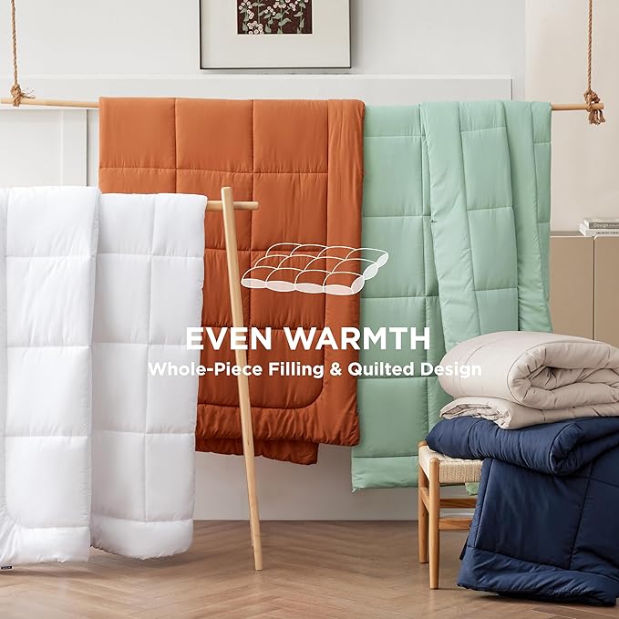 Bedsure Comforter Duvet Insert - Quilted Comforters Twin XL Size, All Season Duvet, GentleSoft Down Alternative Bedding, with 8 Tabs, Gifts for Women/Men, Sage Green, Twin XL 92 x 68 Inches