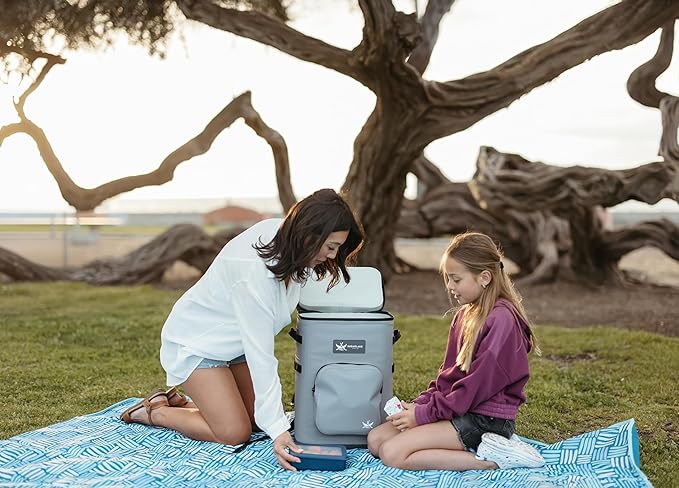 SugarLake Gear Waterproof Backpack Cooler, 24-Can Capacity, 48-Hour Ice Retention, Gray