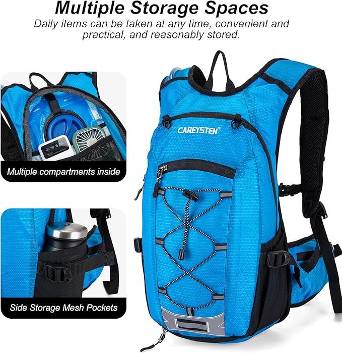 Hydration Backpack Cycling Backpack Women Running Backpack Water Backpack for Hiking Biking Backpack for Men Equipped with 2L Water Bag