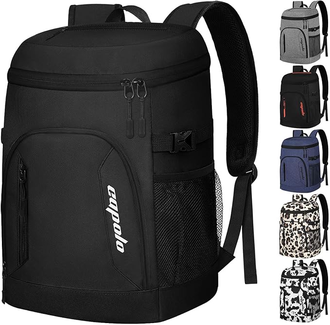 Capolo Cooler Backpack for Men Women Insulated Backpack Cooler Leak Proof Thermal Bag Beverage Soft Cooler Bag Lunch Backpack for Camping 30/45 Cans
