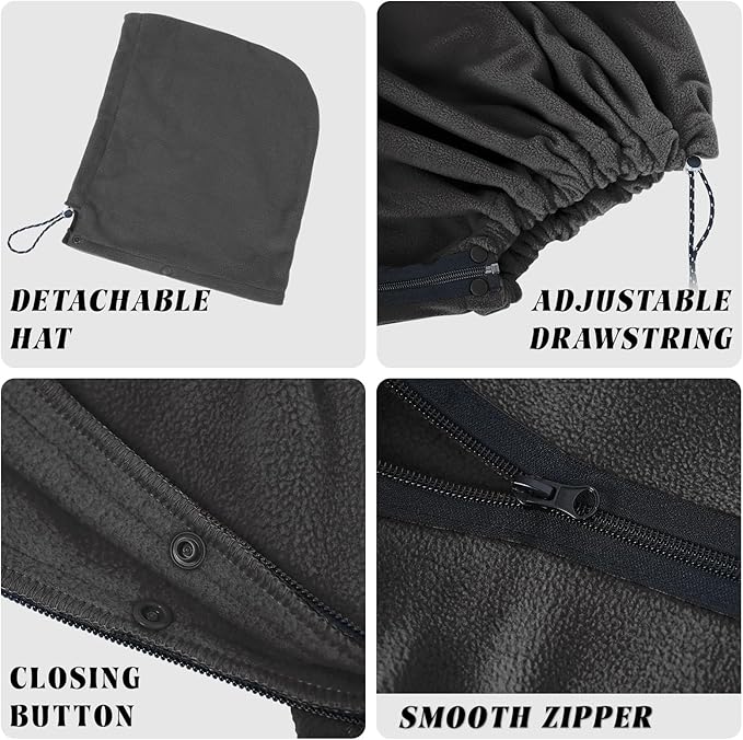 Fleece Camping Blanket, Large Poncho Wearable Blankets, Soft, Warm & Cozy, Lightweight, Portable, 74.5 in * 63 in, for Outdoors, Stadium, Concerts, Travel, Sports, Hiking, Beach, Sofa, Festival