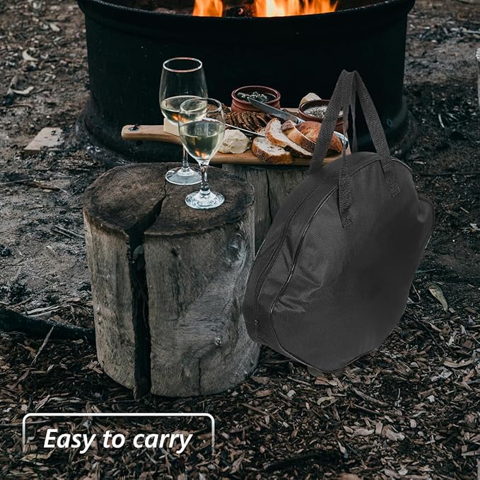 Cast Iron Skillet Storage Bag Portable Barbecue Pan Pouch for Outdoor Camping Oxford Cloth Large Capacity Design Fits Skillets