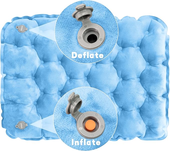 ONTYZZ Inflatable Seat Cushion Lightweight Stadium Seat Pad Travel Air Seat Cushion for Hiking Office Airplane Stadium Car