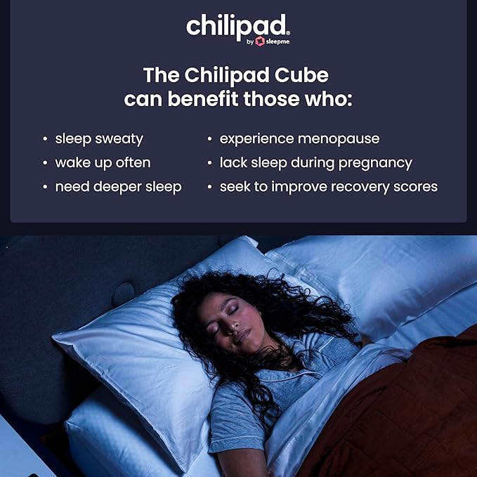 Chilipad Cube Bed Cooling System - Cooling & Heating Mattress Topper, Custom Bed Temperature, Cool Sleep Enhancement, Temp Range of 60-115°F, ME Half King or TwinXL Size (38" W x 80" L), Model: CP502