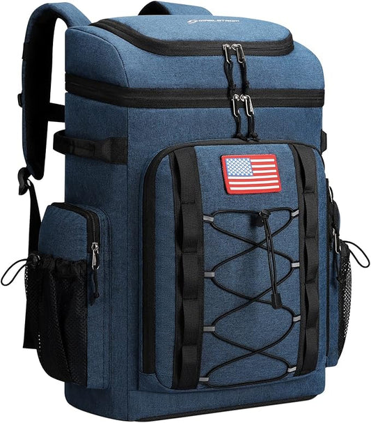 Maelstrom Cooler Backpack,50 Can Insulated Soft Backpack Cooler,Portable Lightweight Leakproof Cooler Bag,Large Capacity Beach Cooler,Waterproof Lunch Backpack for Men Women
