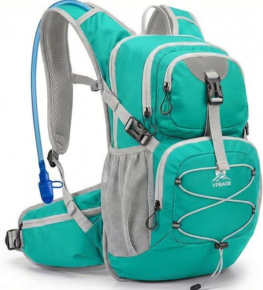 Hydration Backpack with 2L Bladder – Thermal Insulated Water Pack for Hiking, Skiing, Running – Lightweight Daypack for Men & Women, Soft-Lined Sunglasses Pocket & Large Waist Pockets