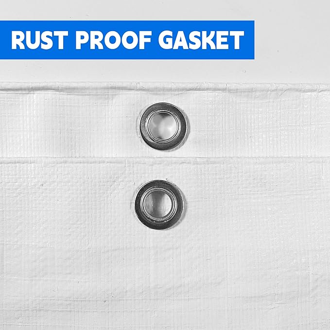 Tarp 6x8(2packs) ft Heavy Duty 12mil 100% Waterproof High Durability Multipurpose,Uv Resistant,White Tarp Suitable for Swimming Pools, Boats, Camping, Courtyards, Etc -by MVPNET