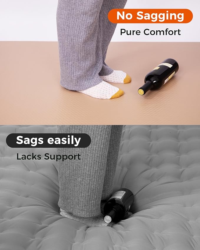 Kingcamp FLEXIREST 5.0 Sleeping Pad for Camping, PVC-Free Air Inflatable High Support Compact Camping Mattress with Pump Sack for Glamping Tent Cot Car Travel, Twin