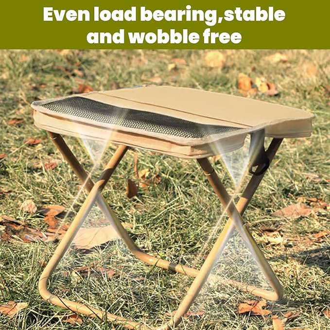 Foldable Portable Backpack Stool|Collapsible Stool for Camping,Hiking |Lightweight Ultralight Pocket Chair|Capacity 330LBS|Outdoor Footstool for Travel Walking Fishing Picnic BBQ (Army Green, Small)