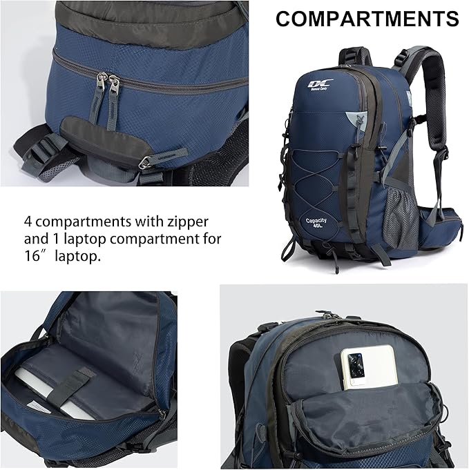 Diamond Candy Waterproof Hiking Backpack for Men and Women, Lightweight Day Pack for Travel Camping | Waterproof, Lightweight, for Travel Camping