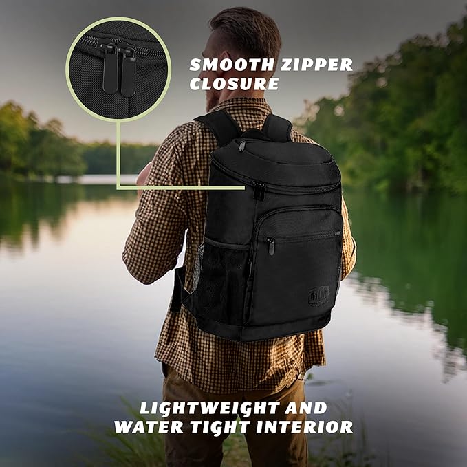 Mossy Oak MLF Fishing Cooler Backpack - Major League Insulated Leak Proof Beverage Coolers Bag