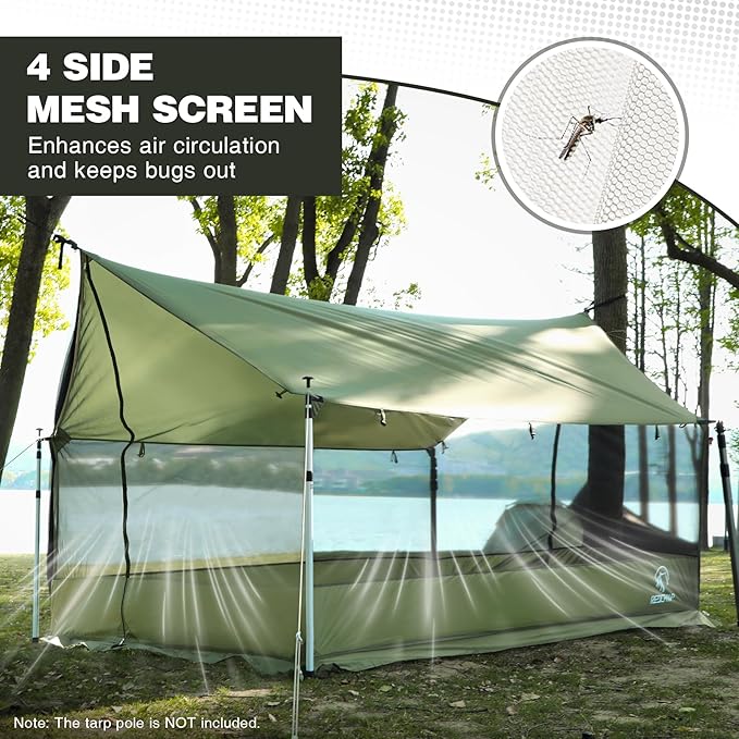 REDCAMP Large Hammock Hot Tent with Stove Jack, Waterproof & Windproof Winter Wall Tent with Snow Skirt, Ultralight 4 Season Tents for Camping, Hiking, Bushcraft, Backpacking, Hunting