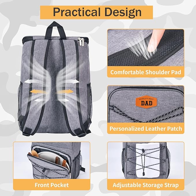 Cooler Backpack Large Insulated Leak Proof Lunch Backpack Portable Lightweight Cooler Bag for Travel Hiking Camping