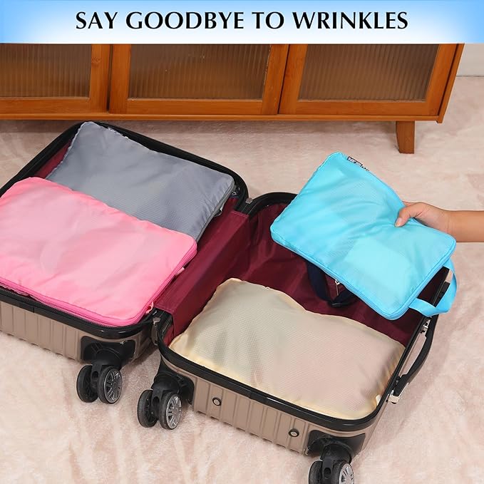 Carry on Compression Packing Cubes Travel for Suitcases ，Compressible Packing Cubes for Travel Women Packing Organizers 4 Set Ultralight (multicolor)