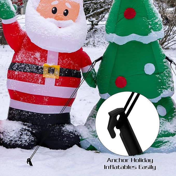 Aodaer 24 Pieces Plastic Inflatable Stakes 8.8 Inch Christmas Halloween Yard Stakes Heavy Duty Anchor Replacement Inflatable Accessories for Garden Outdoor Inflatable Decorations, Black