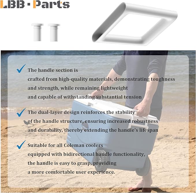 LBB-Parts Cooler Handle for Coleman Extreme Cooler, Replacement Coleman Handle Part (2)