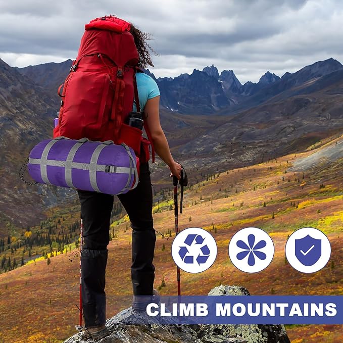 5 Pack Compression Stuff Sack 5 Assorted Size Sleeping Bag Stuff Sack Ultralight Sleeping Bag Cover Space Saving Gear for Travel Outdoor Camping Hiking Backpacking