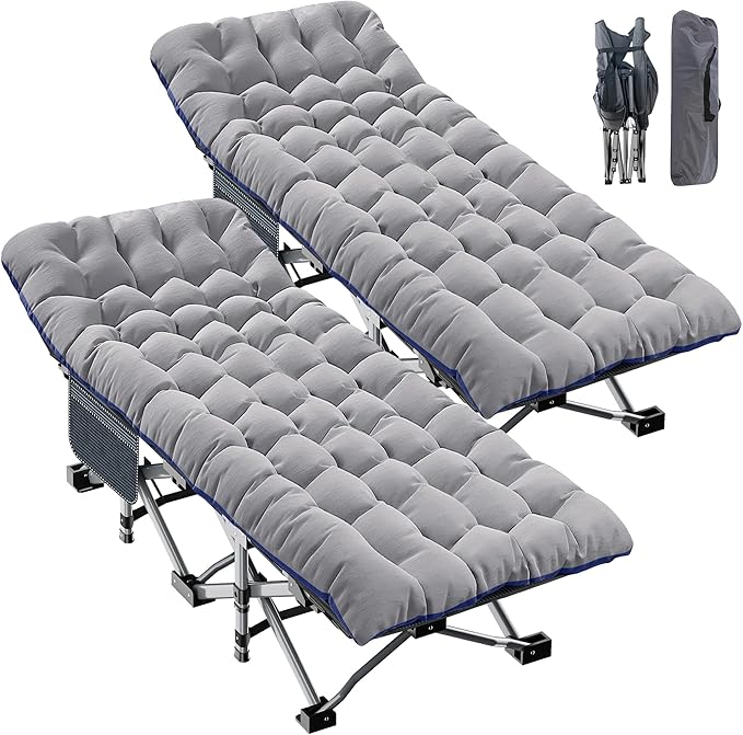 ABORON Camping Cot for Adults, Folding Sleeping Cot with Mattress, 500 lb Capacity Heavy Duty Outdoor Folding Sleeping Bed, Portable Cot Bed for Camping, Indoor Guest Use, Home & Travel