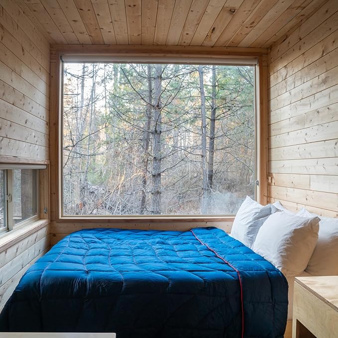 Rumpl Original Puffy Blanket - Warm Puffy Camping Blanket, 100% Recycled Polyester Insulation, Lightweight, Packable, Water-Resistant, Outdoor Puffer Blanket, 84"x80", Cactus Flower