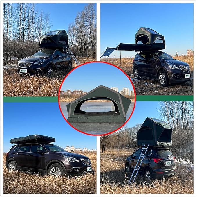 UNISTRENGH Truck Rooftop Tents Portable Inflatable Family Camping SUV Car Roof Top Tent with Skylight, Sun, Wind, and Waterproof SUV Truck Roof Tents