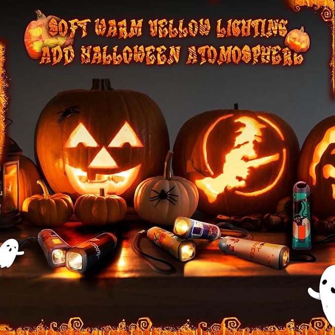 EverBrite 6-Pack LED Flashlights Halloween Gifts, Mini Flash Lights Handheld Torch with Lanyard, 18 AAA Batteries Included, Mixed Color