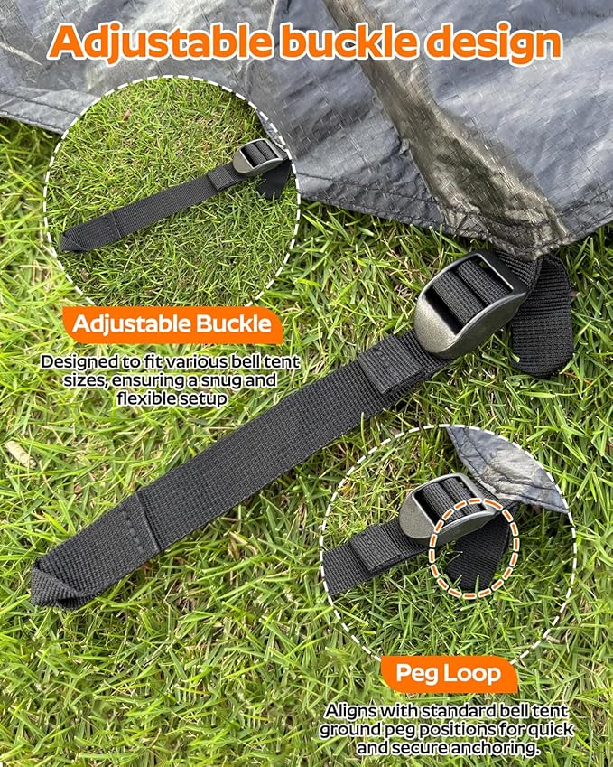 Bell Tent Footprint, Waterproof PU5000mm, Upgraded Material 120gsm PE Round Tarp Groundsheet, Tent Floor Mat Rug Tarp Carpet Groundsheet for Canvas Yurt Tent Accessories, Camping & Hiking