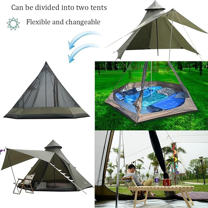 12'x10'x8'Dome Camping Tent 5-6 Person 4 Season Double Layers Waterproof Anti-UV Windproof Tents Family Outdoor Camping Tent | Double Layers, Waterproof, Anti-UV, Windproof, Family, Outdoor