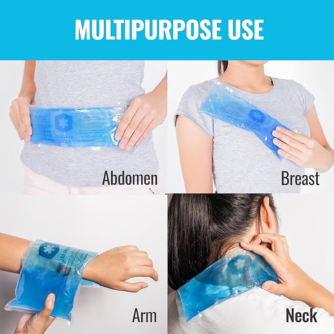 ICEWRAPS 4"x10" Reusable Perineal Ice Packs for Postpartum | Cooling Postpartum Ice Pack Pads | Pack of 2 Ice Pads Blue