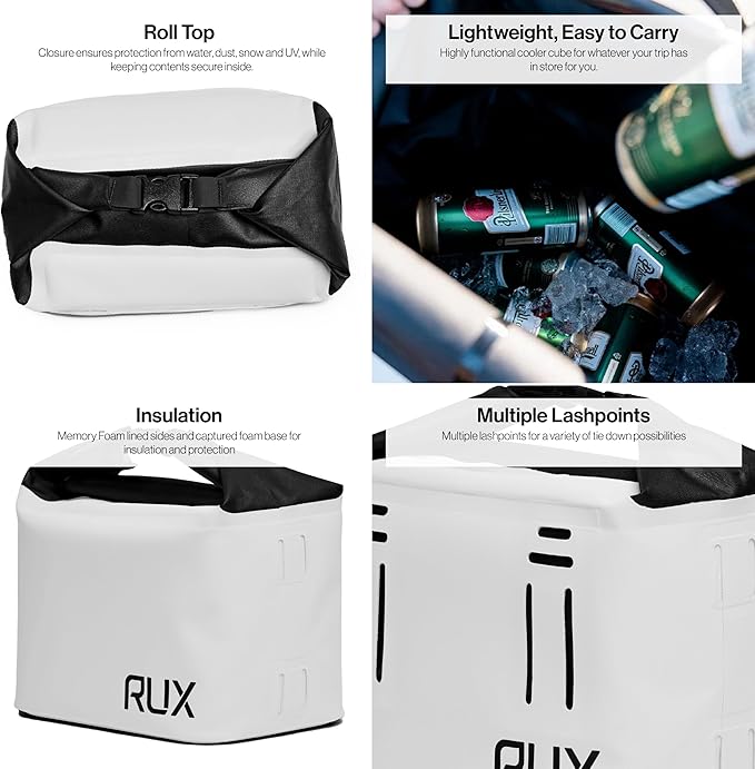 RUX 5L Cooler Cube - Our Small Cooler Bag is A Compact, Insulated Soft Cooler Perfect for Camping, Daily Carry, Or Van Life. Weatherproof, Modular, and Built to Go Anywhere.