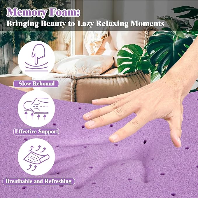 Airensky 2 Inch Cooling Gel Memory Foam Mattress Topper Twin XL Size - CertiPUR-US Certified Bed Topper, Pressure Relief for Back Pain, Breathable Design, Odor-Free (39"x80")