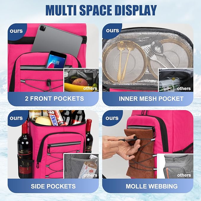 Backpack Cooler Insulated Leak Proof for Men Women 36 Cans Soft Cooler Backpack Insulated Waterproof Large Capacity Coolers Bag Portable for Lunch Camping Travel Picnic Hiking