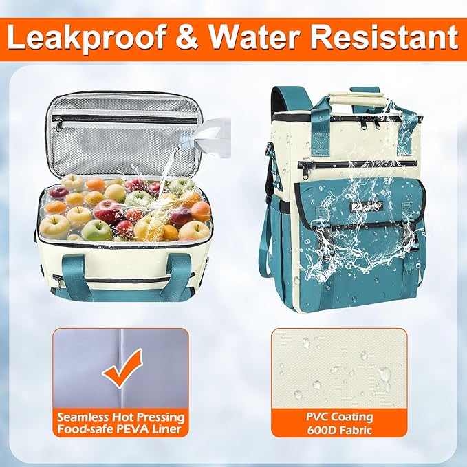 Cooler Backpack, 36 Cans Insulated & Leak Proof Backpack Cooler for Women, Stylish & Portable & Waterproof Cooler Bag, Soft Ice Chest Lunch Box for Beach Picnic Outdoor Travel Work