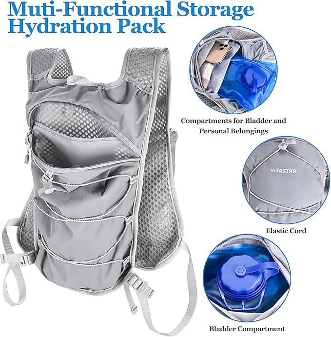 Hydration Backpack with 2L Hydration Bladder Lightweight Water Backpack Climbing Pouch for Hiking Hydration Pack for Running Cycling Hiking