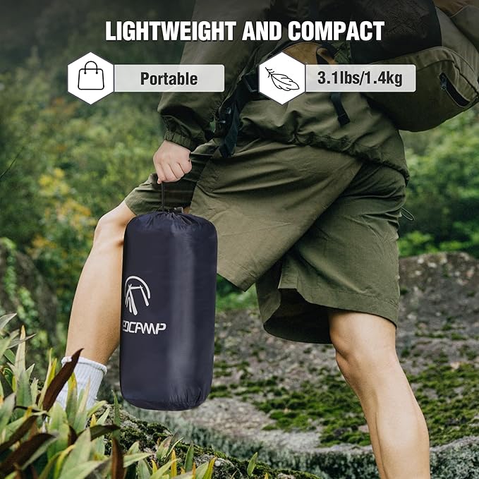 REDCAMP Large Waterproof Stadium Blanket for Cold Weather, 79”x 79” Soft Warm Fleece Windproof Camping Blanket for Camping, Hiking, Traveling, Sporting Events (Dark Blue)