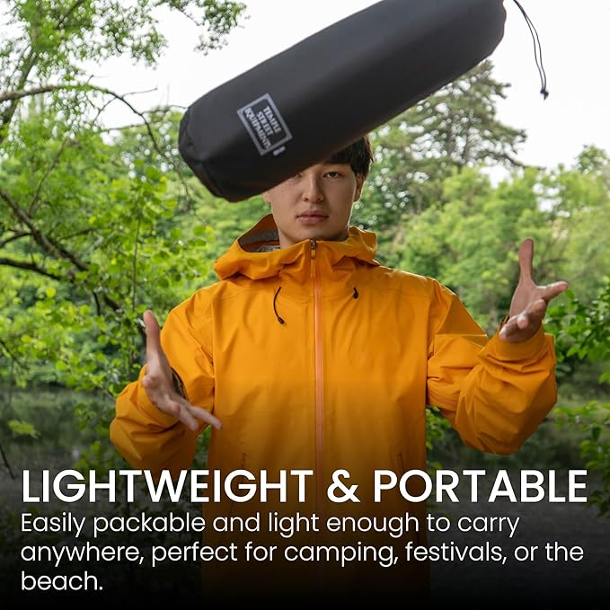 TSE HC100 Camping Chair, 3.36lbs Lightweight Folding Chair with Cup Holder, Portable and Easy to Carry for Camping, Beach, Hiking, Urbain, Festival or Garden (Silver)