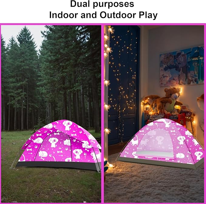KidzAdventure 2 in 1 Kids Tent for Camping/Kids Play Tent| Backpacking Tent for Kids |Easy Set Up Camping Tent