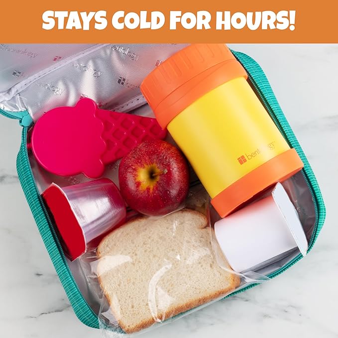 Kids Hard Ice Packs (3 PK) Slim Lightweight Reusable Cooler Freezer Packs- Long-Lasting Chillers Keep Food Fresh for Hours- Durable Leak-Proof Design for Boys Girls Back To School- BPA Free, Food Safe