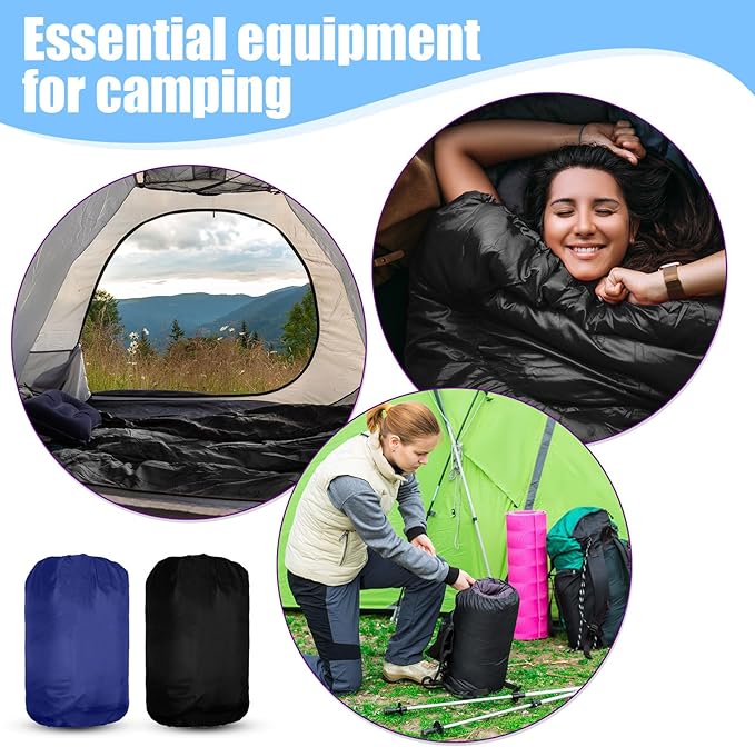 Macarrie 12 Pack Sleeping Bags Set with Compression Sacks, 6 Adult Camping Sleeping Bags and 6 Emergency Survival Sacks for Hiking Outdoor Homeless Shelters Donation Supplies