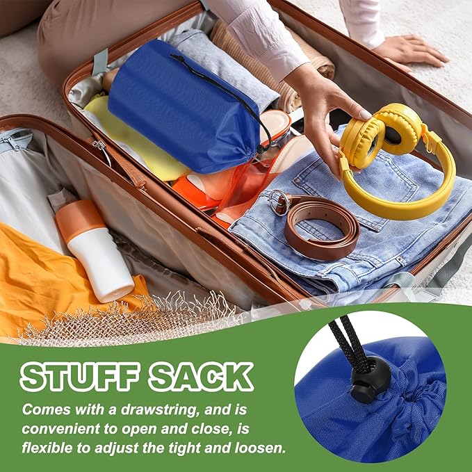 PATIKIL Stuff Sack, Waterproof Outdoor Storage Sack Portable Drawstring Dust Flap Bag Lightweight Sleeping Bag for Camping Hiking Backpacking