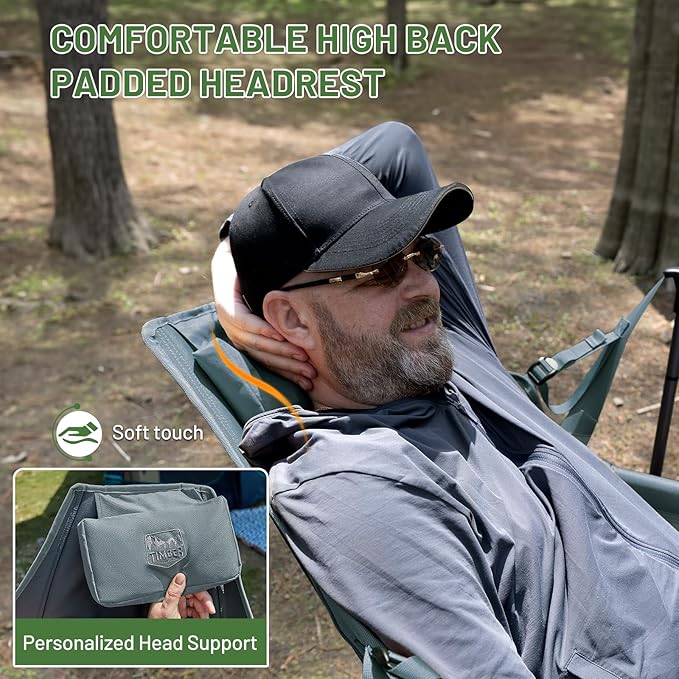 TIMBER RIDGE Hammock Camping Chair, Oversized Swinging Chair with Adjustable Back and Seat Height, Portable Folding Rocking Camping Chair for Outdoor Lawn, Backyard and Patio, Supports 400lbs