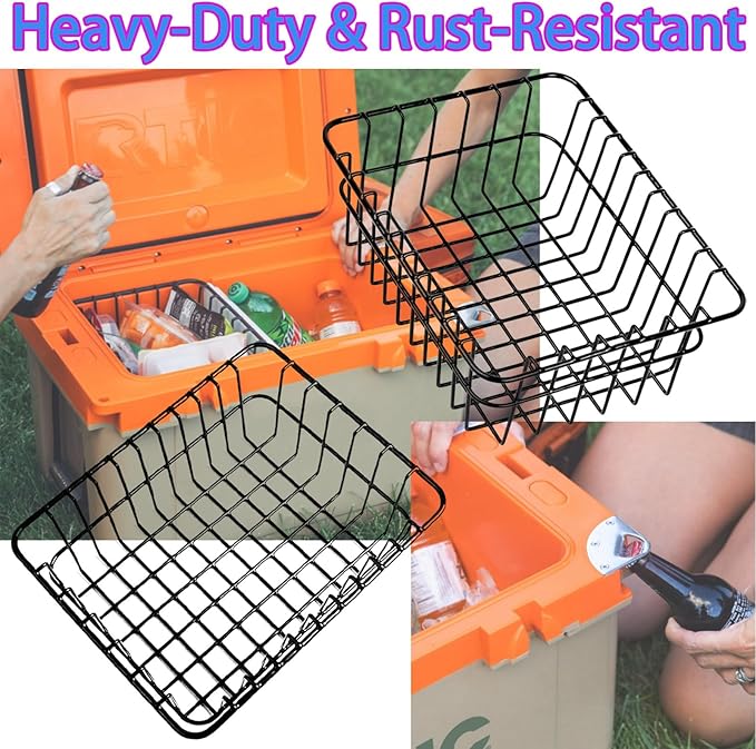 Cooler Basket for RTIC 32 QT Ultra-Light Coolers, Stainless Steel Storage Dry-Goods Basket, Keep Smaller Items Dry-Goods Basket, Compatible with Rtic Ice, Dividers, Locks RTIC Cooler Accessories etc.