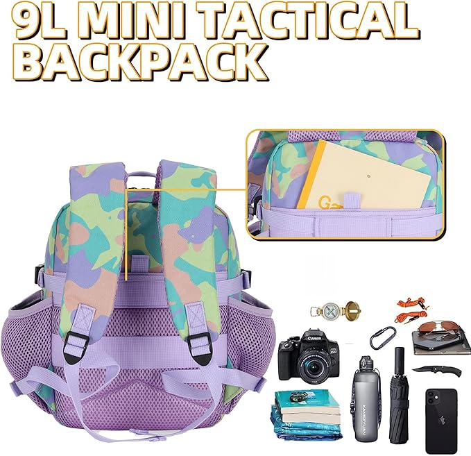 9L Mini Tactical Backpack for Men and Women Tactical Backpack Small for Hiking Small Tactical Bag Fitness Pack