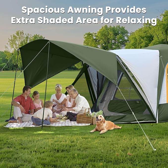 SUV Tent Attachment for Camping, Car Tents for SUV Tailgate Tents with Screen Room & Awning,Easy Set Up Car Camping Pop Up Tent - ArmyGreen