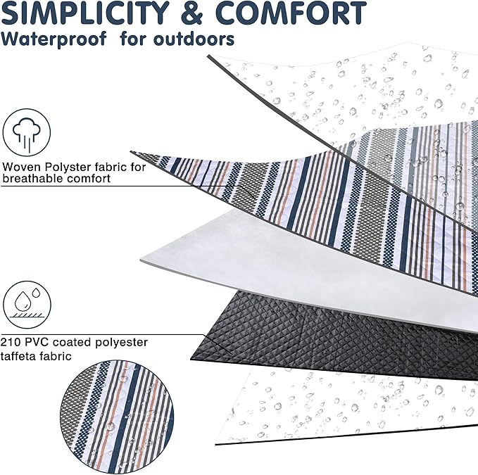 Oversized Waterproof Picnic Mat, Dustproof Washable Outdoor Beach Mat. Suitable for Camping, Outdoor, Beach, Party and Concert. (Dark Blue & Light Green, 80" * 80")