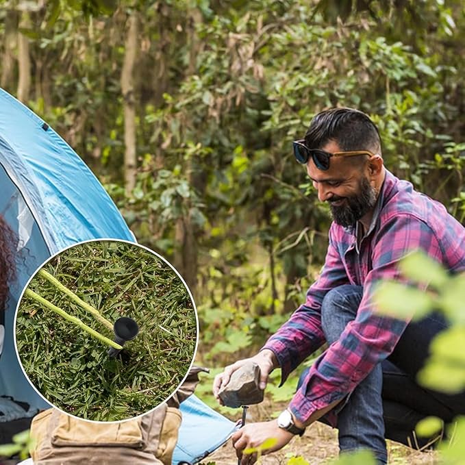 Landscape Edging Stakes, 120 Pcs 8" Plastic Garden Spikes, Spiral Nylon Anchoring Spikes for Paver Edging, Weed Barriers, Artificial Turf, Tent, Grass Pathway and More, Black