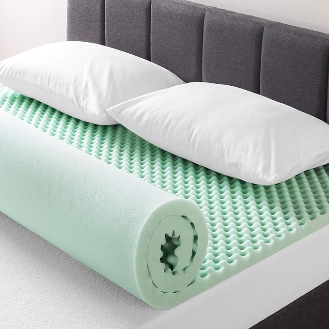 Best Price Mattress 2 Inch Egg Crate Memory Foam Mattress Topper with Calming Aloe Infusion, CertiPUR-US Certified, Full