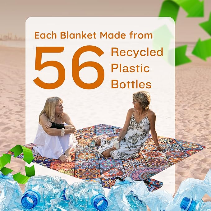 Nakie Picnic Blanket - Extra Large, Waterproof, Machine Washable, Easy Storage. Perfect for Camping, Picnics & Outdoor, Children by The Beach or Playing with Dog, 2m x 2m cm (Holiday Dreams)