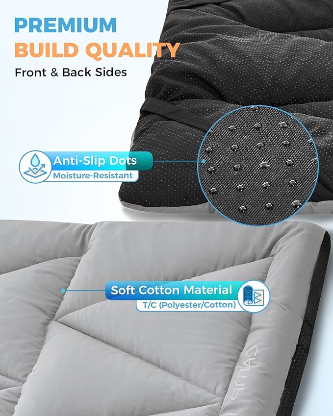 KingCamp Cot Mattress Pad, Portable Lightweight Cot Mattress, Non-Slip Camping Mat Soft Comfortable Non-Slip Cot Pad for Camp, RV Bunk