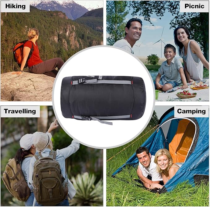 REDCAMP Nylon Compression Stuff Sack, 10L/17L/27L/40L Lightweight Sleeping Bag Compression Sack Great for Backpacking, Hiking and Camping,Blue/Yellow/Army Green/Black