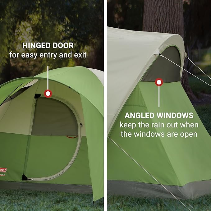 Coleman Montana 8-Person Camping Tent with Rainfly, Weatherproof Family Tent Sets Up in 15 Mins, Fits Multiple Airbeds